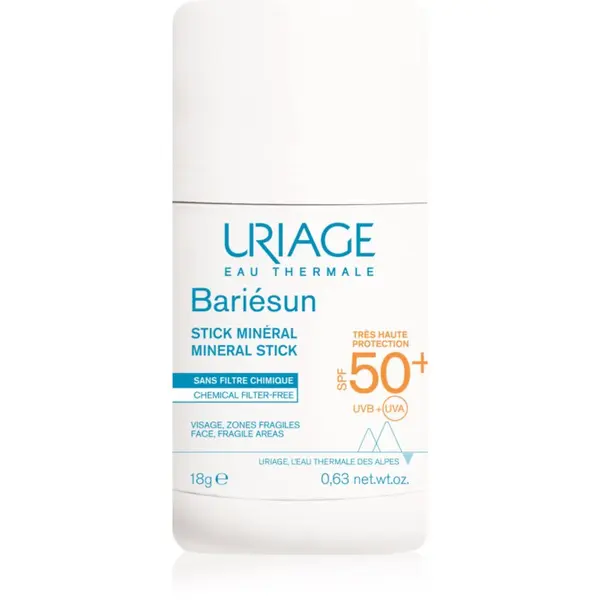 Uriage Uriage Bariésun Mineral Stick SPF 50+ mineralna zaščitna paličica za občutljive predele kože SPF 50+ 18 g