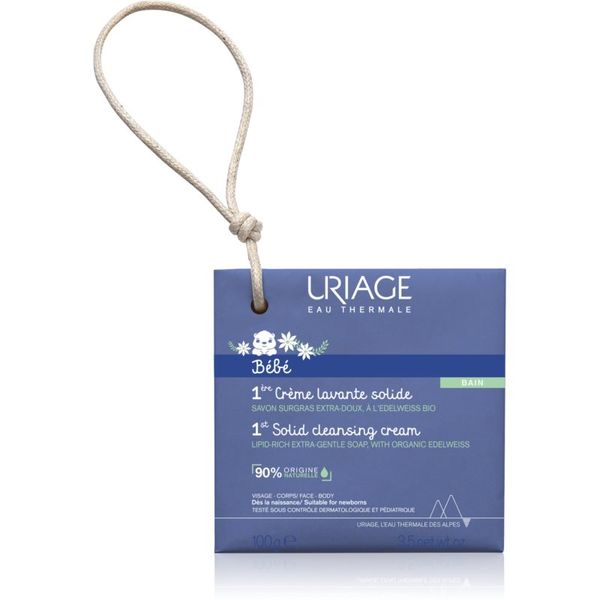 Uriage Uriage Bébé 1st Solid Cleansing Cream kremno milo za nežno in gladko kožo za otroke od rojstva 100 g