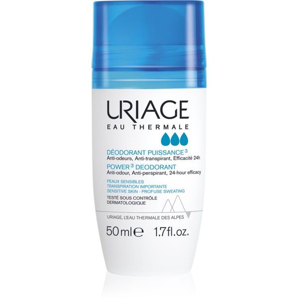 Uriage Uriage Hygiène Power3 Deodorant dezodorant roll-on proti belim in rumenim madežem 50 ml