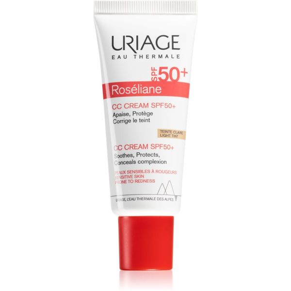 Uriage Uriage Roséliane CC Cream SPF 50+ CC krema proti rdečici na obrazu SPF 50+ odtenek Light Tint 40 ml