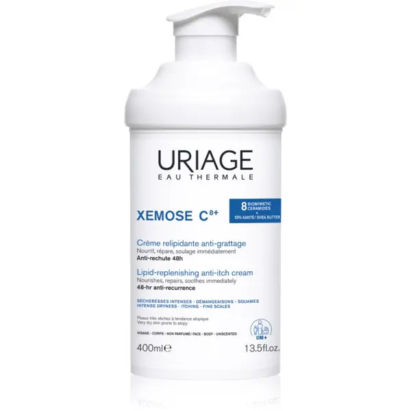 Uriage Uriage Xemose C8+ Lipid-Replenishing Anti-Irritation Cream pomirjajoča krema, ki koži vrača lipide za zelo občutljivo suho in atopično kožo 400 ml
