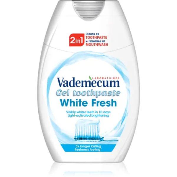 Vademecum Vademecum 2 in1 White Fresh zobna pasta in ustna voda 2v1 z belilnim učinkom 75 ml