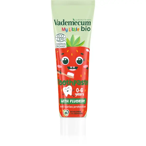 Vademecum Vademecum BIO My Little Strawberry otroška zobna pasta s fluoridom jagoda 50 ml