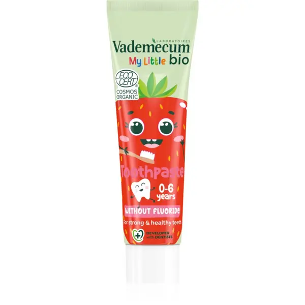 Vademecum Vademecum BIO Strawberry otroška zobna pasta brez fluorida jagoda 50 ml