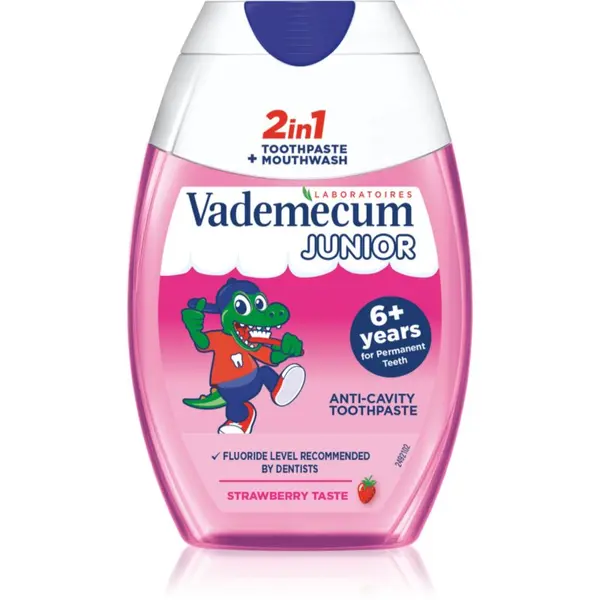 Vademecum Vademecum Junior 2 in 1 zobna pasta in ustna voda 2v1 za otroke 6+ let 75 ml