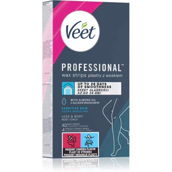 Veet Veet Professional Sensitive Skin depilacijski trakovi za občutljivo kožo 40 kos