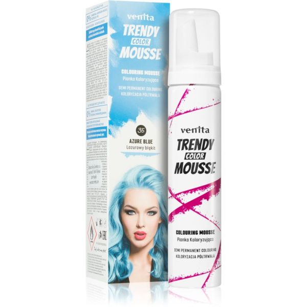 Venita Venita Trendy Color Mousse pena za barvanje brez amoniaka odtenek odstín No. 35 - Azure Blue 75 ml