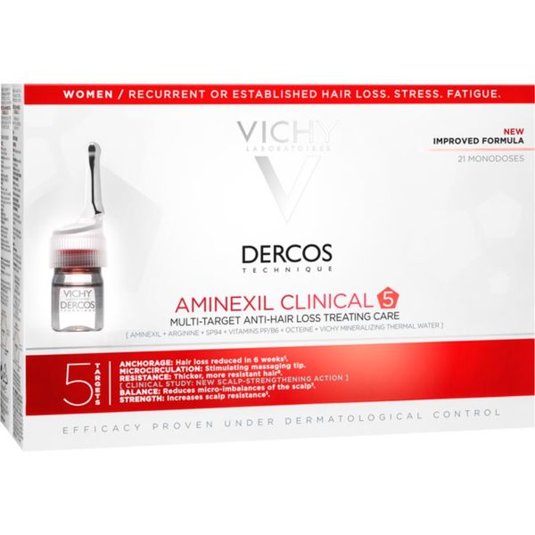 Vichy Vichy Dercos Aminexil Clinical 5 ciljna nega proti izpadanju las za ženske 21x6 ml