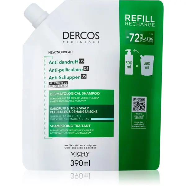 Vichy Vichy Dercos Anti-Dandruff šampon proti prhljaju za normalne in mastne lase 390 ml