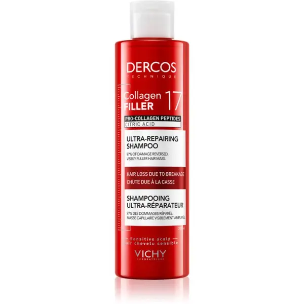 Vichy Vichy Dercos Collagen Filler 17 globinsko regeneracijski šampon za lomljive lase 200 ml