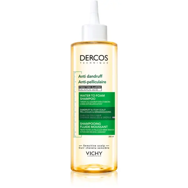 Vichy Vichy Dercos Water to Foam Shampoo šampon proti prhljaju za valovite in kodraste lase 200 ml