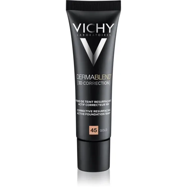 Vichy Vichy Dermablend 3D Correction korektivni gladilni tekoči puder SPF 25 odtenek 45 Gold  30 ml