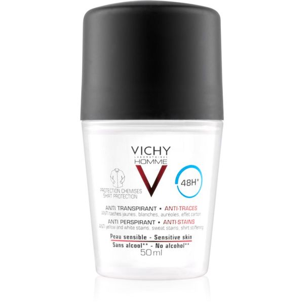 Vichy Vichy Homme Deodorant antiperspirant proti belim in rumenim madežem 48 ur 50 ml