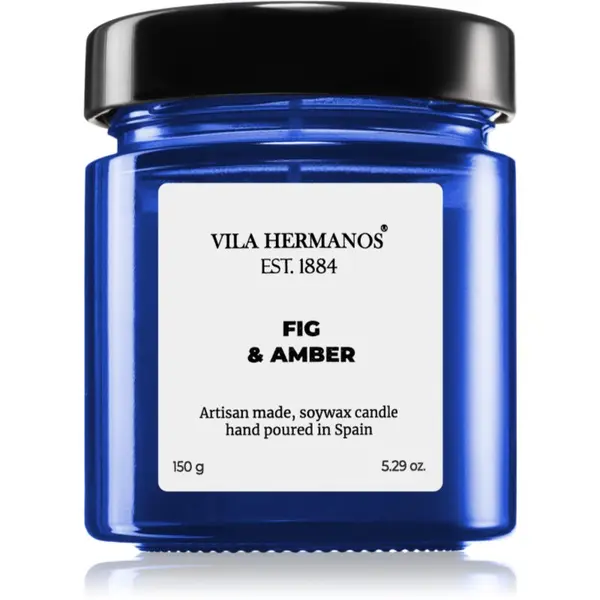 Vila Hermanos Vila Hermanos Apothecary Cobalt Blue Fig & Amber dišeča sveča 150 g