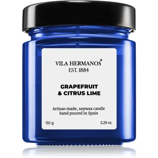 Vila Hermanos Vila Hermanos Apothecary Cobalt Blue Grapefruit & Citrus Lime dišeča sveča 150 g
