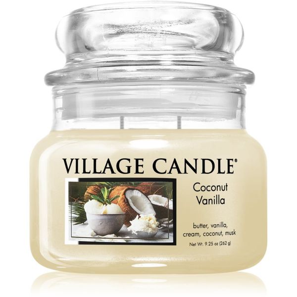 Village Candle Village Candle Coconut Vanilla dišeča sveča (Glass Lid) 262 g