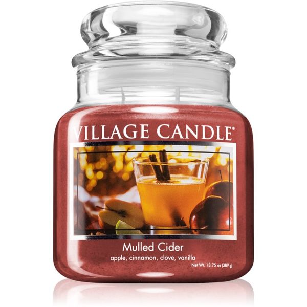 Village Candle Village Candle Mulled Cider dišeča sveča  (Glass Lid) 389 g