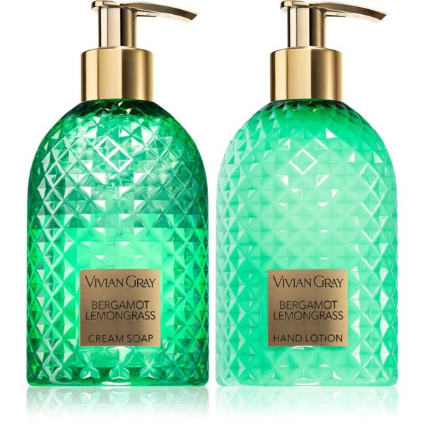 Vivian Gray Vivian Gray Gemstone Bergamot & Lemongras darilni set za roke 2x300 ml