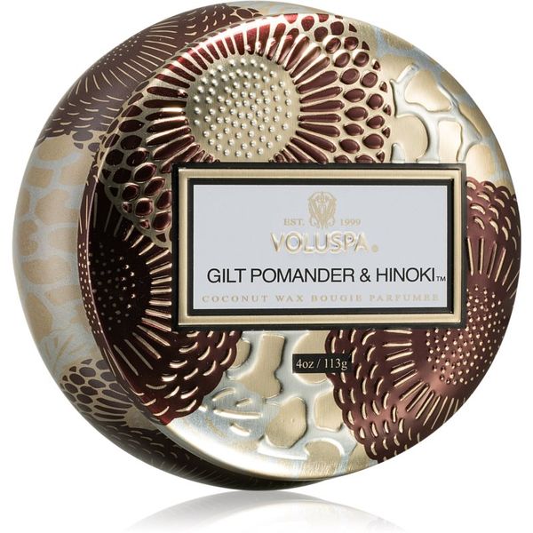 VOLUSPA VOLUSPA Japonica Holiday Gilt Pomander & Hinoki dišeča sveča v pločevinki 113 g