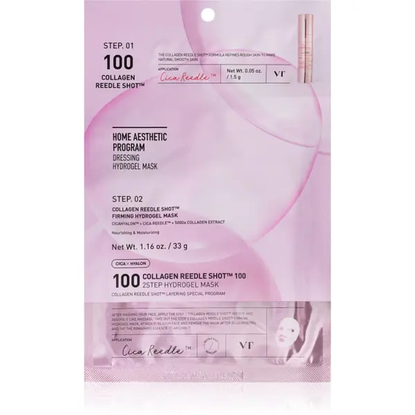 VT Cosmetics VT Cosmetics Collagen Reedle Shot 100 2Step Hydrogel Mask intenzivna hidrogelna maska z učvrstitvenim učinkom 34.5 g