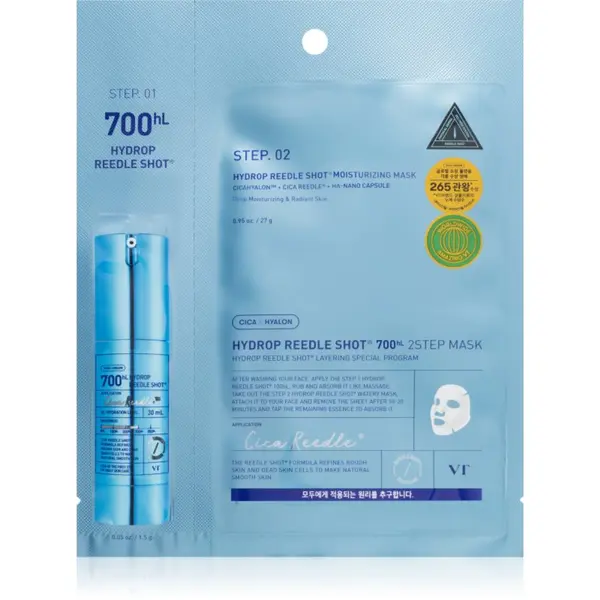 VT Cosmetics VT Cosmetics Hydrop Reedle Shot 700hL 2 Step Mask globinsko vlažilna maska za dvostopenjsko nego kože 28.5 g