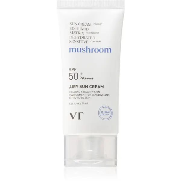 VT Cosmetics VT Cosmetics Mushroom Airy Sun Cream zaščitna krema za obraz z vlažilnim učinkom SPF 50+ 50 ml