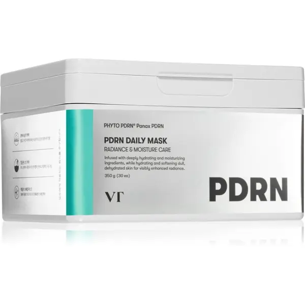 VT Cosmetics VT Cosmetics PDRN Daily Mask vlažilna tekstilna maska za posvetlitev in zgladitev kože veliko pakiranje 30 kos