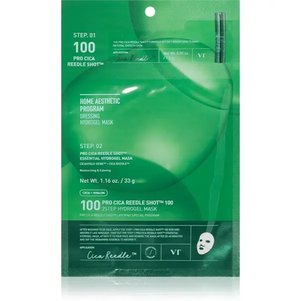 VT Cosmetics VT Cosmetics Pro Cica Reedle Shot 100 2Step Hydrogel Mask intenzivna hidrogelna maska s pomirjajočim učinkom 34.5 g