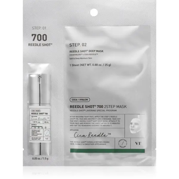 VT Cosmetics VT Cosmetics Reedle Shot 700 2-Step Mask intenzivna obnovitvena maska za dvostopenjsko nego kože 26.5 g
