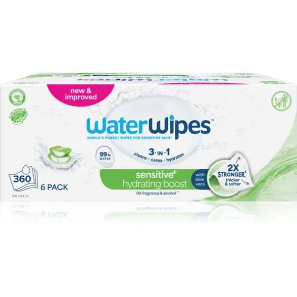 WaterWipes WaterWipes Hydrating Clean osvežilni vlažilni robčki 6x60 kos