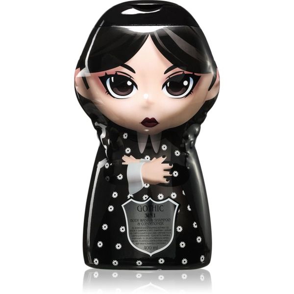 Wednesday Wednesday Gothic Dark šampon, balzam in gel za prhanje 3v1 za otroke Blueberry 400 ml