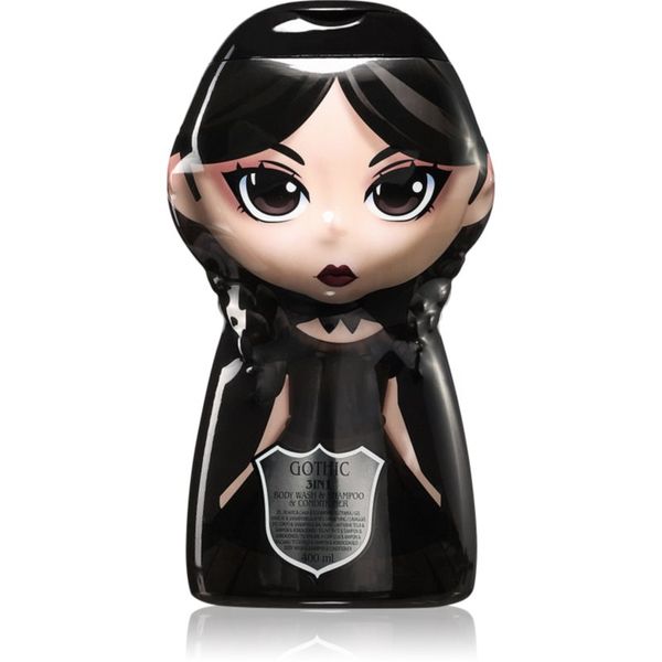 Wednesday Wednesday Gothic Macabre šampon, balzam in gel za prhanje 3v1 za otroke Raspberry 400 ml