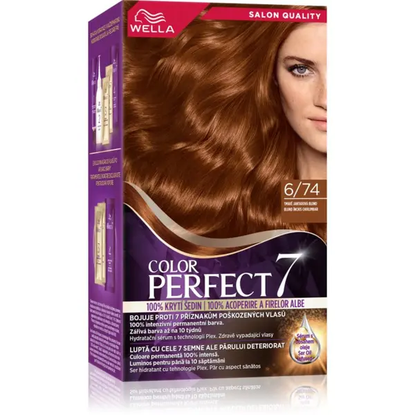 Wella Wella Color Perfect barva za lase odtenek 6/74 Dark Blonde Amber 1 kos