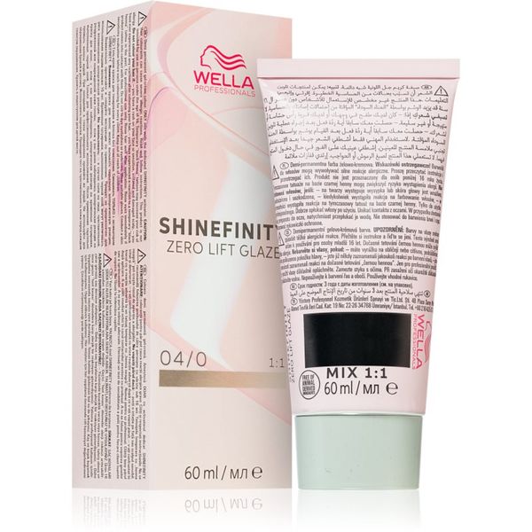 Wella Professionals Wella Professionals Shinefinity Zero Lift Glaze demi-permanentna barva za lase odtenek 04/0 - Natural Espresso 60 ml