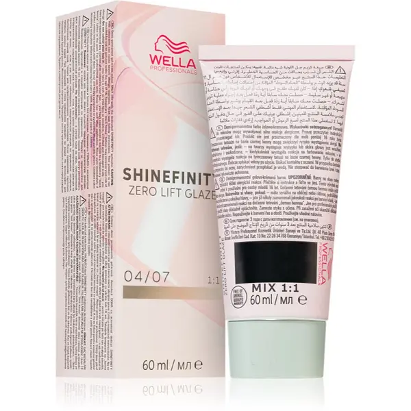 Wella Professionals Wella Professionals Shinefinity Zero Lift Glaze poltrajna barva za lase odtenek 04/07 - Bitter Chocolate 60 ml
