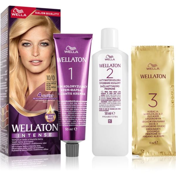 Wella Wella Wellaton Intense permanentna barva za lase z arganovim oljem odtenek 10/0 Lightest Blonde 1 kos