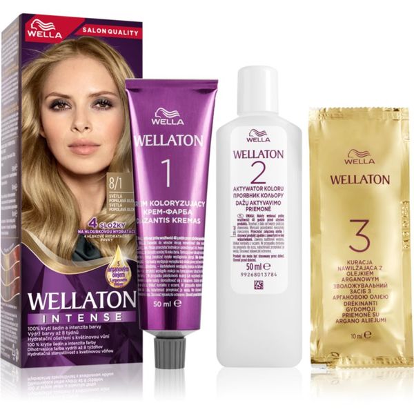 Wella Wella Wellaton Intense permanentna barva za lase z arganovim oljem odtenek 8/1 Light Ash Blonde 1 kos