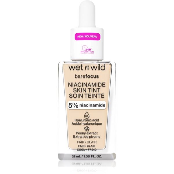 Wet n Wild Wet n Wild Bare Focus Niacinamide Skin Tint lahki vlažilni tekoči puder odtenek Fair 32 ml