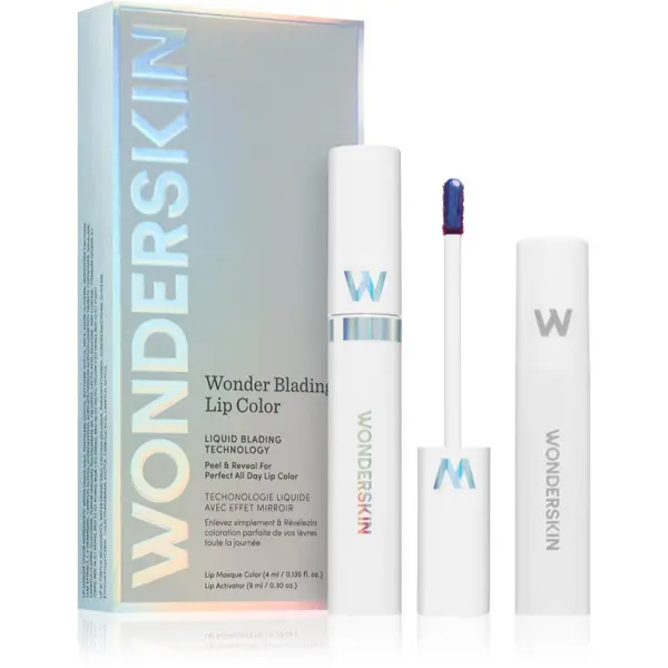 WONDERSKIN WONDERSKIN Wonder Blading Lip Stain Kit piling za ustnice + aktivator odtenek Bella 4 ml