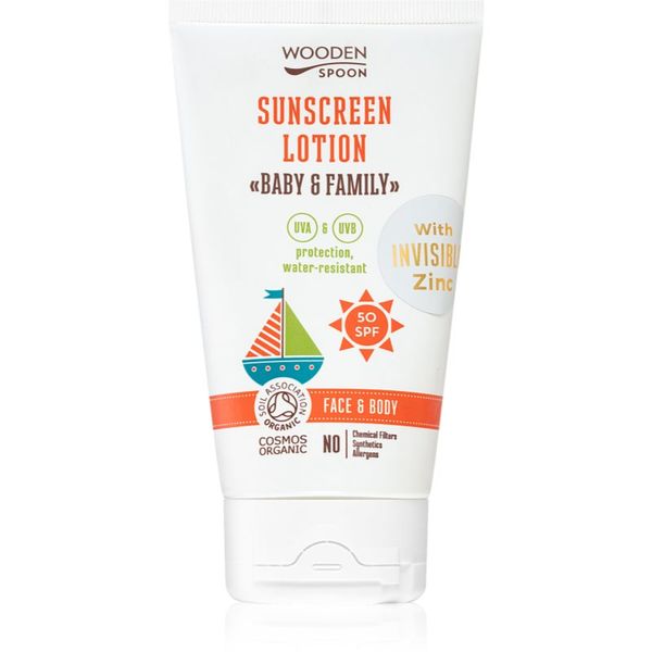 WoodenSpoon WoodenSpoon Baby & Family zaščitno mleko za sončenje za celo družino SPF 50 150 ml