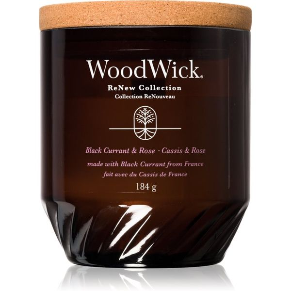 Woodwick Woodwick Black Currant & Rose dišeča sveča 184 g