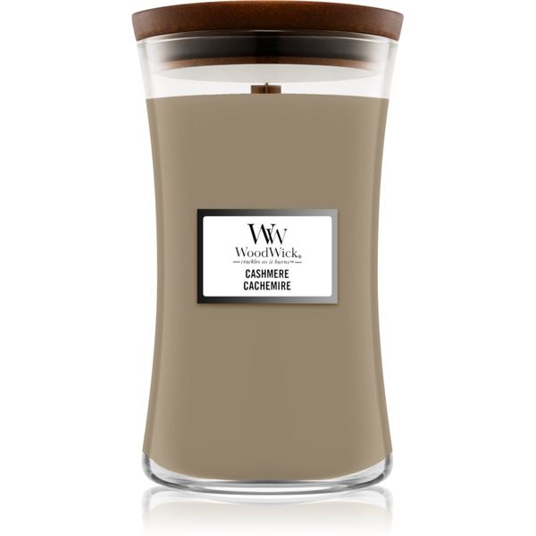 Woodwick Woodwick Cashmere dišeča sveča z lesenim stenjem 609,5 g