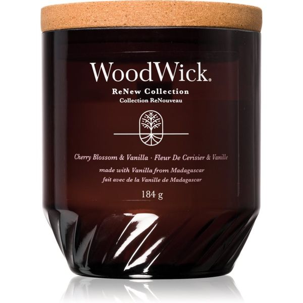 Woodwick Woodwick Cherry Blossom & Vanilla dišeča sveča z lesenim stenjem 184 g