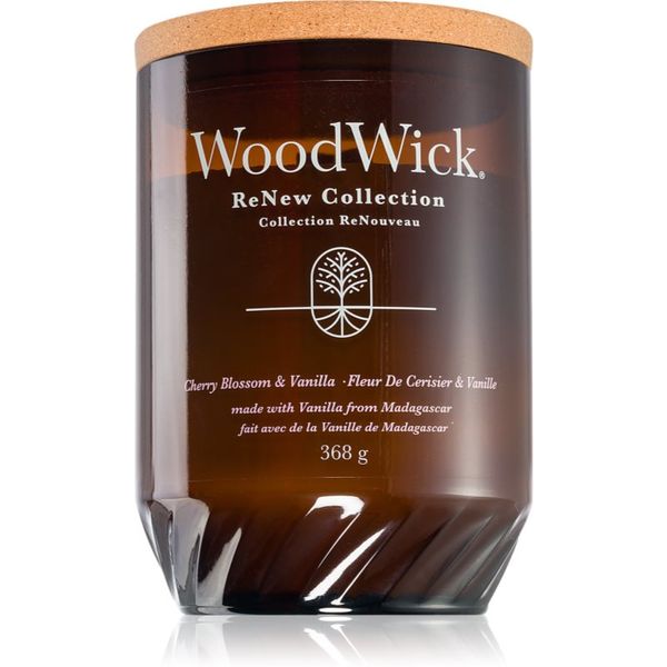 Woodwick Woodwick Cherry Blossom & Vanilla dišeča sveča z lesenim stenjem 368 g