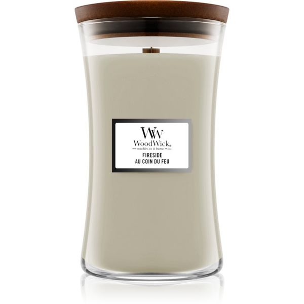 Woodwick Woodwick Fireside Au Coin Du Feu dišeča sveča  z lesenim stenjem 609.5 g