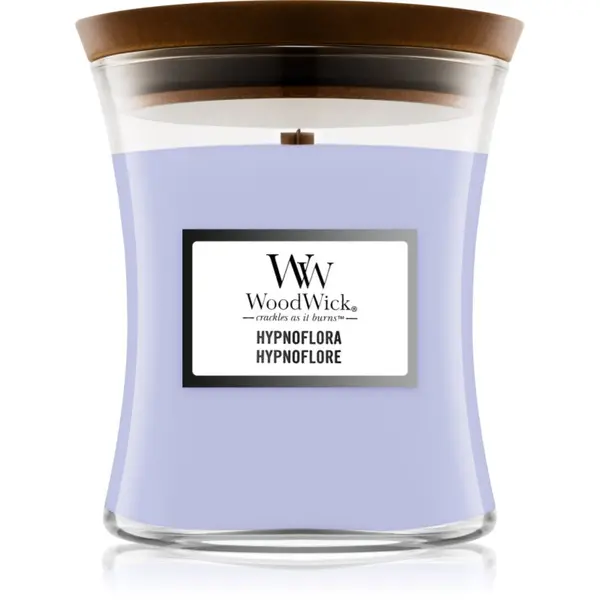 Woodwick Woodwick Hypnoflora dišeča sveča z lesenim stenjem 275 g