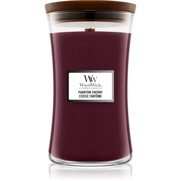 Woodwick Woodwick Phantom Cherry dišeča sveča z lesenim stenjem 609.5 g