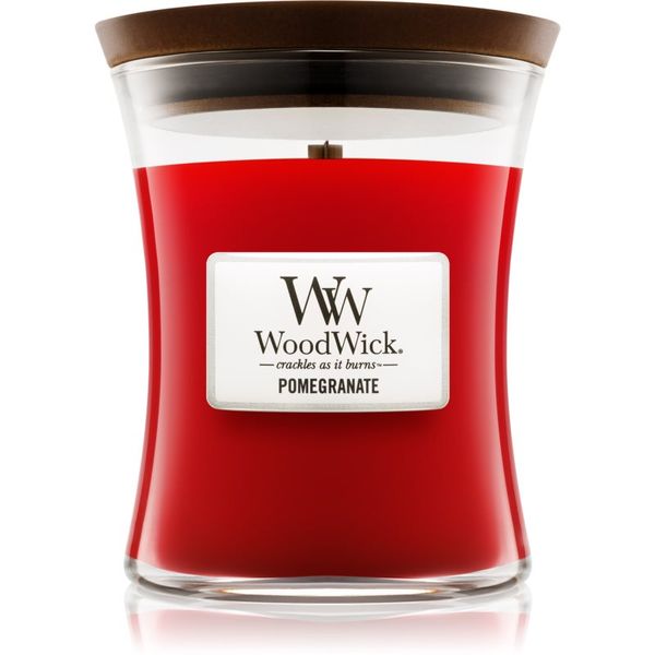 Woodwick Woodwick Pomegranate dišeča sveča z lesenim stenjem 275 g