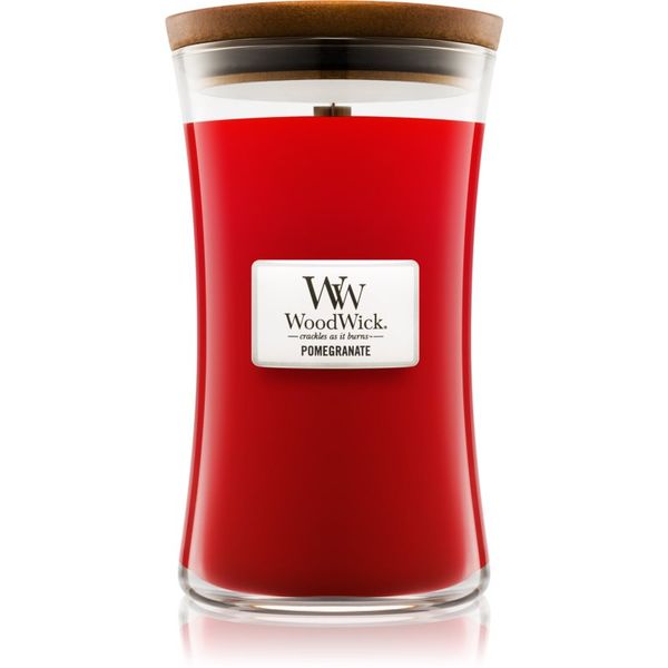 Woodwick Woodwick Pomegranate dišeča sveča z lesenim stenjem 609,5 g