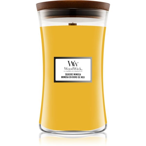 Woodwick Woodwick Seaside Mimosa dišeča sveča z lesenim stenjem 609,5 g